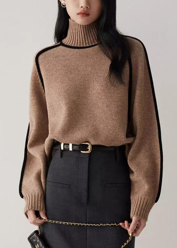 Coffee Original Design Knit Sweaters Turtleneck Spring Online Sale - Image 2